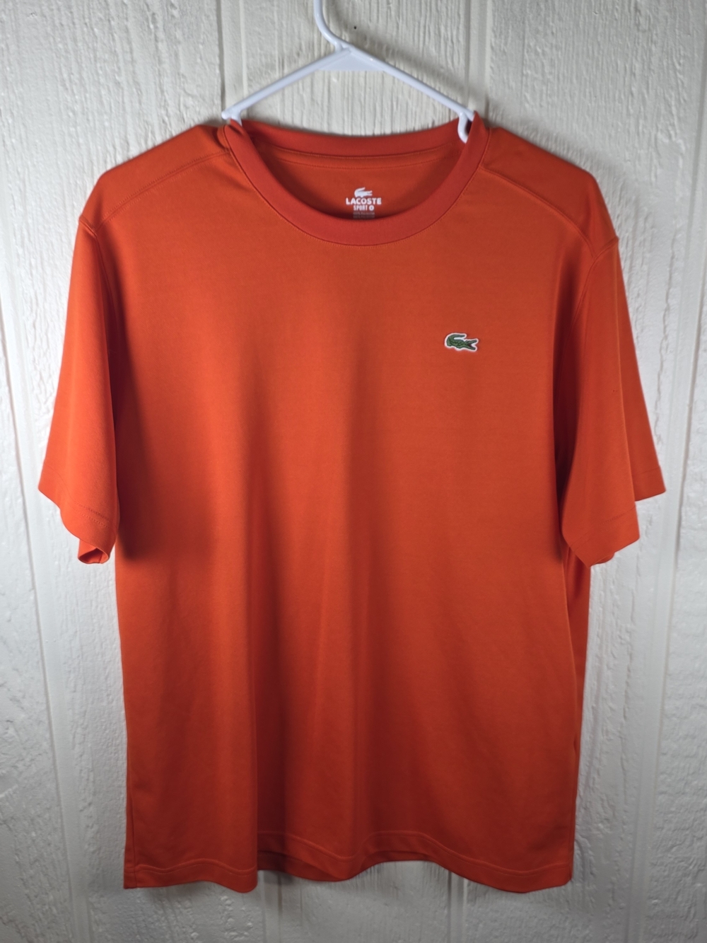 Lacoste Men’s Bright Orange Short-Sleeve Crewneck Tee, Size 6 (XL)
